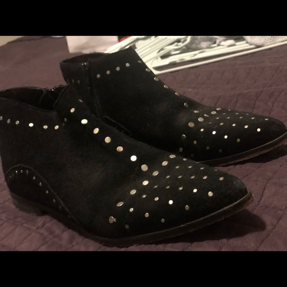Free People Faux Suede Studded Booties